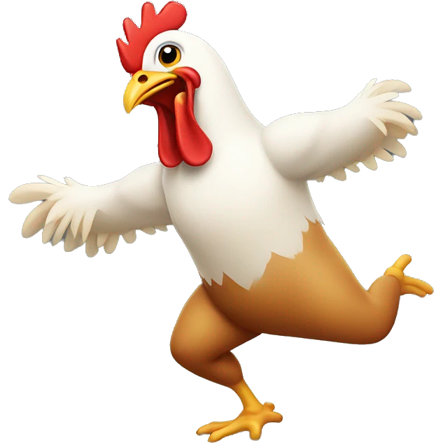 A chicken dancing  emoji