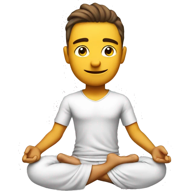 Create a 3d emoji of 20 years old boy in possession yoga. And write upper side jordaar emoji