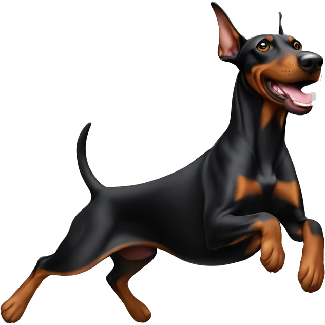 Doberman jumping emoji