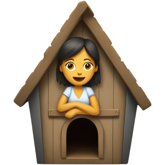 A female person in a dog house  emoji