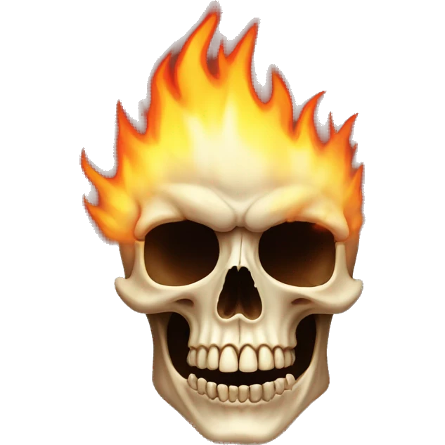Scull head With Fire emoji