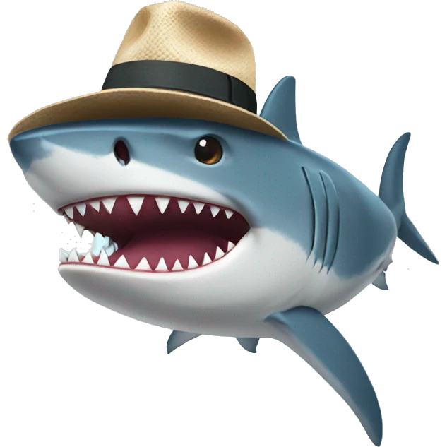 Shark with hat emoji