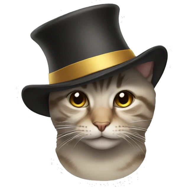 Cat with part hat emoji