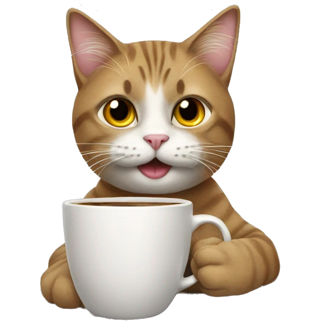 Cat drinking coffee emoji