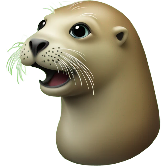 Sea lion with mint emoji