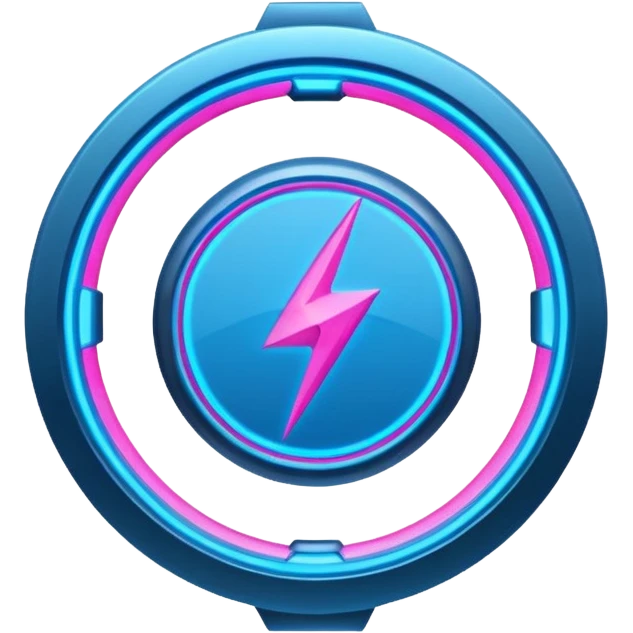 neon cyberpunk-themed icon representing endurance emoji