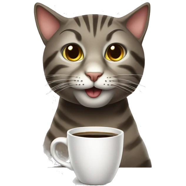 Cat drink coffee emoji