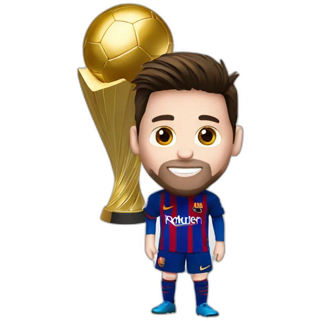 Messi with ballon d'or emoji