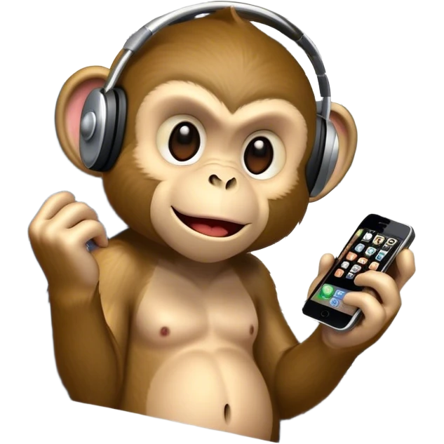 Monkey playing loud music on the train emoji