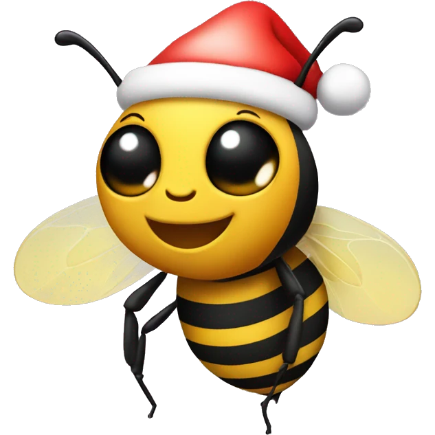 Bee with santa hat emoji