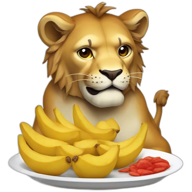 Animal León comiendo papitas a la francesa emoji