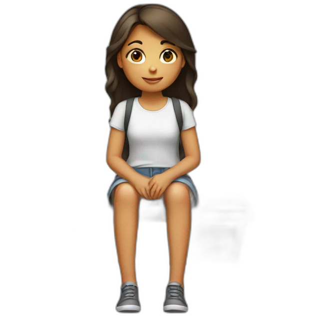 a girl sitting emoji