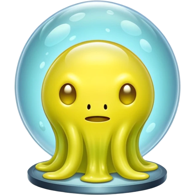 yellow slime alien in glass bubble emoji