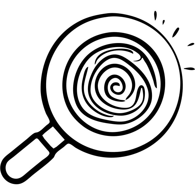 magnifying glass with fingerprint pattern emoji