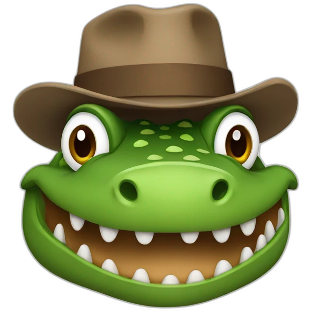 a crocodile with a brown hat emoji
