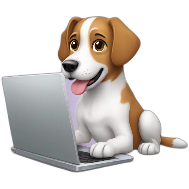 Dog with laptop emoji