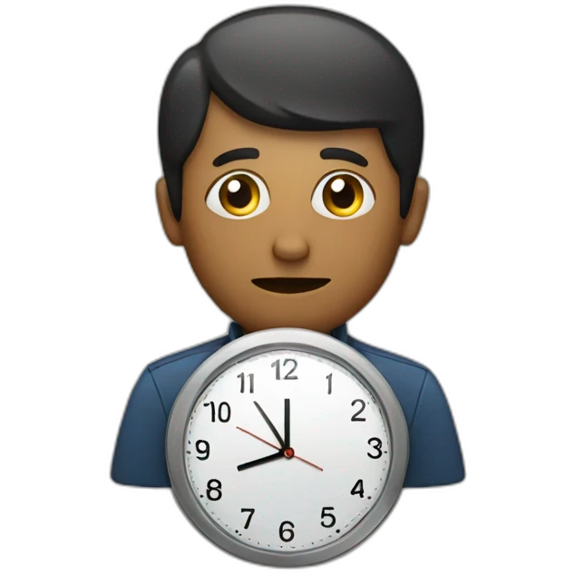 a man watching our clock emoji