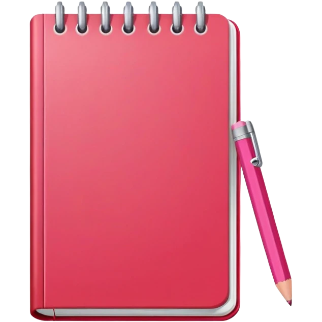 A red notebook with pink pencil or page pencil  emoji