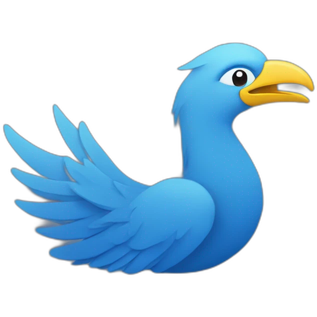 Bleu Phoenix simple icon profille, simple one color emoji