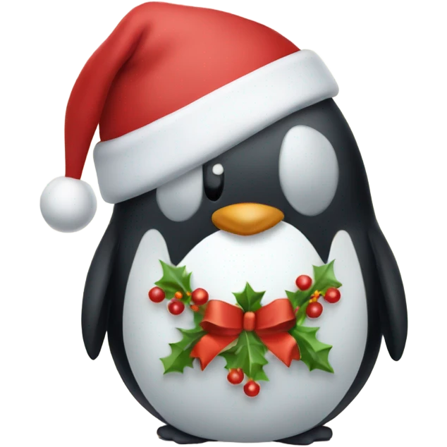 Christmas penguin emoji