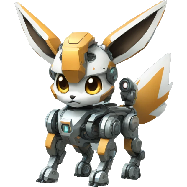 Futuristic mechanical Eevee-mecha full body emoji