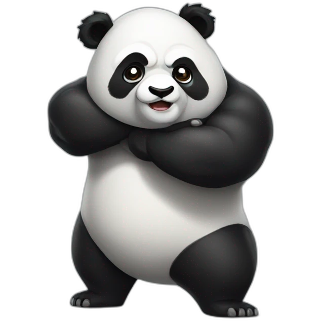 bodybuilder panda emoji