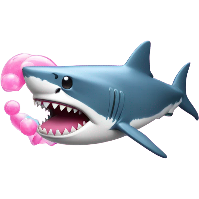 Shark made out of bubble gum emoji