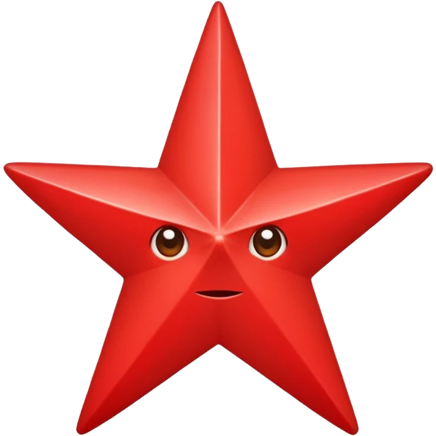 I want a all red star with 5 points no curves either a blank color red star emoji