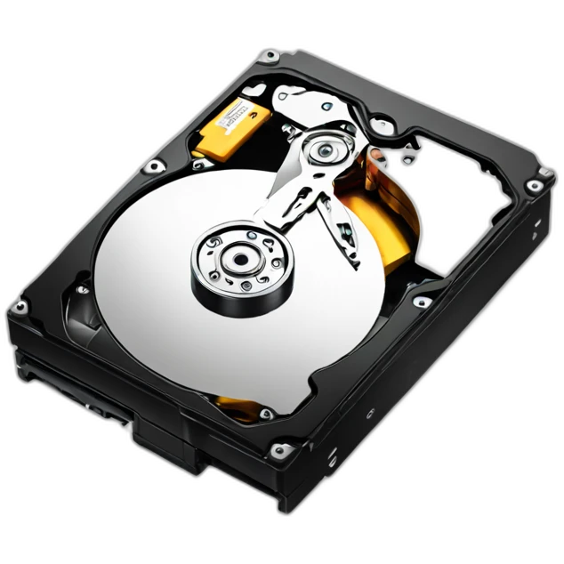 Hard drive with Apple logo emoji