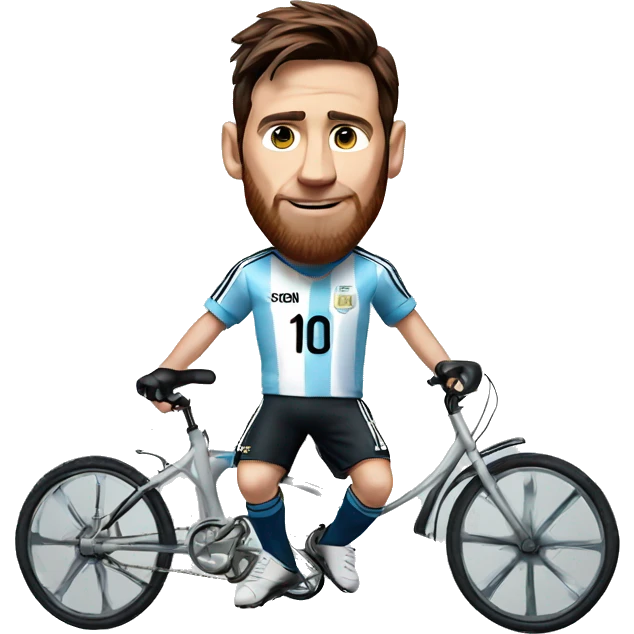 Messi in argentina jersey, on a bicycle  emoji