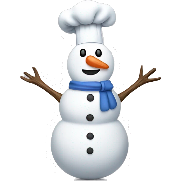 snowman with chefs hat and apron emoji