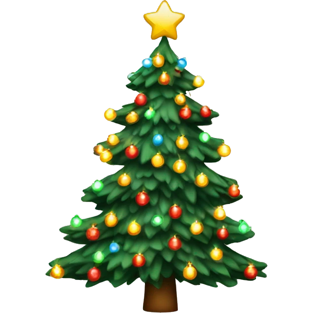 Christmas tree with bright lights emoji