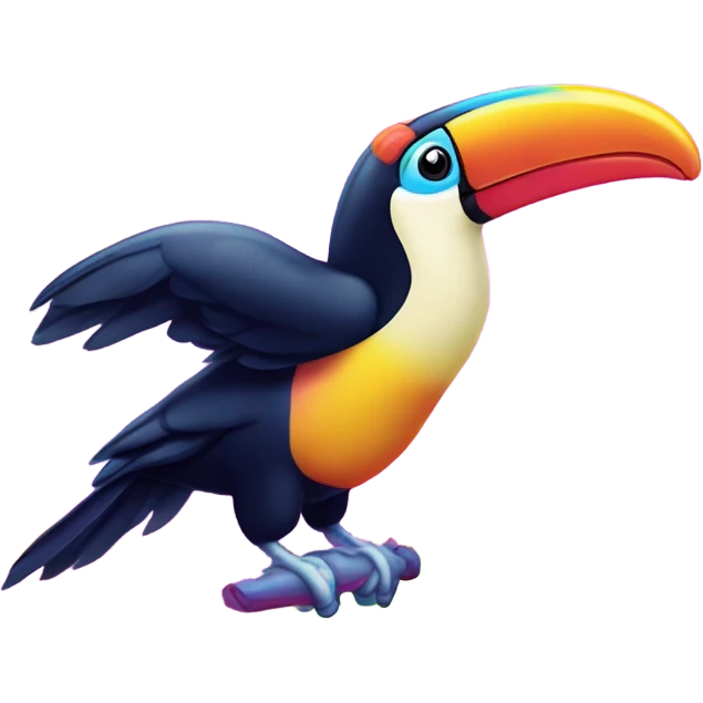 Lisa Frank rainbow toucan  emoji