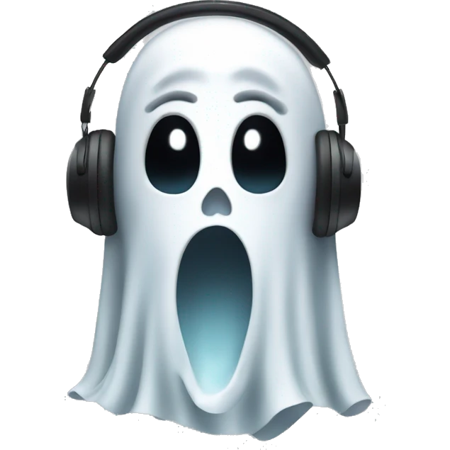 Ghost with a headset emoji