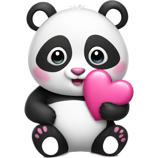 pink panda hold heart emoji