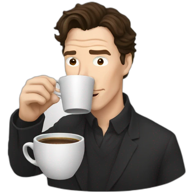 benedict cumberbatch drinnking coffee emoji