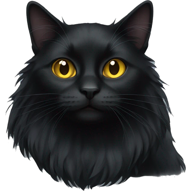 black cat long-haired  emoji