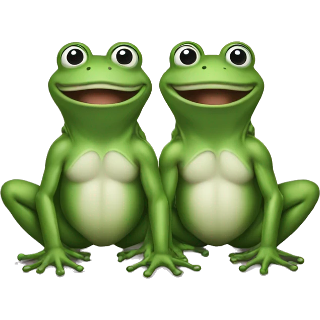 2 frogs collaborating emoji