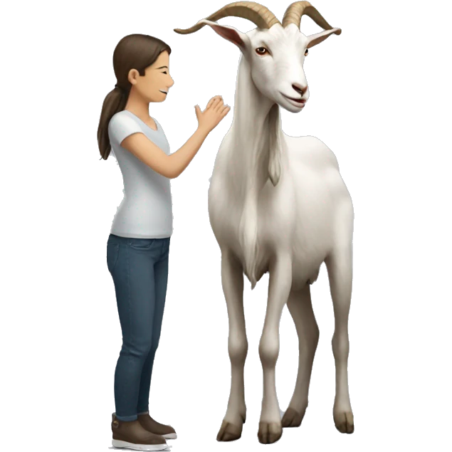 Goat standing on a person emoji