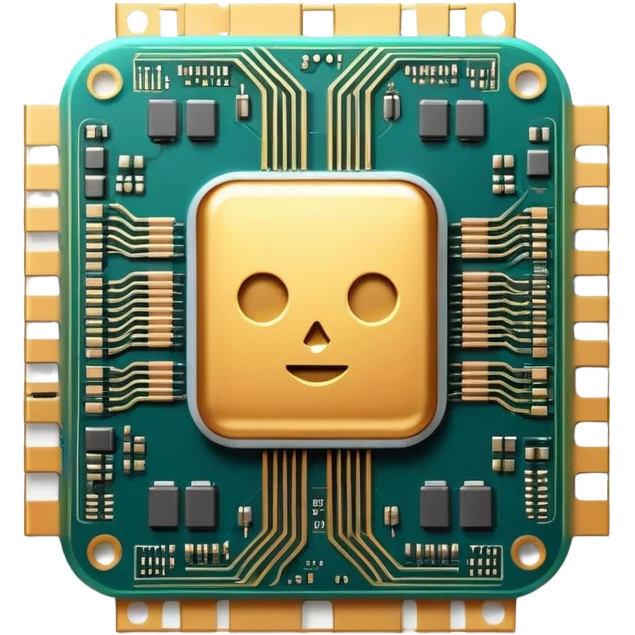 glowing chip or microprocessor symbolizing artificial intelligence emoji