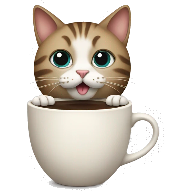 Cat with coffee emoji