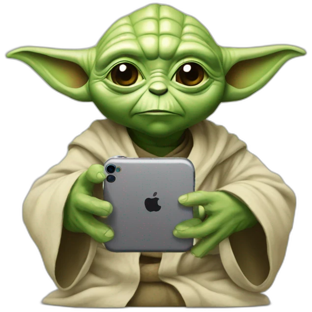 Yoda with an iPhone  emoji