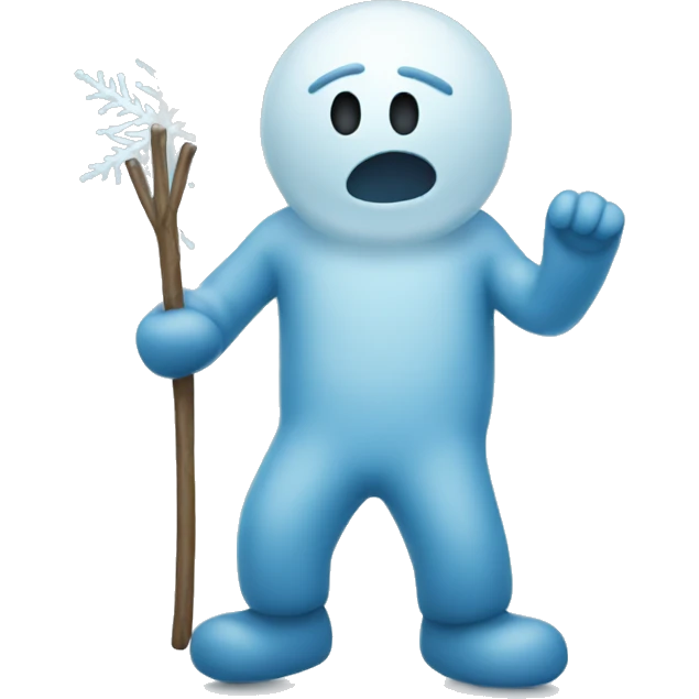 cold blue stickman freezing emoji | AI Emoji Generator