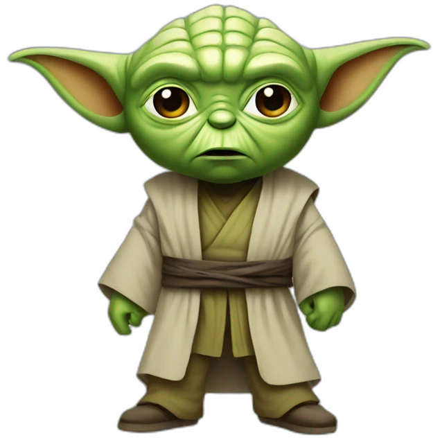 Master yoda fighting bad guy emoji