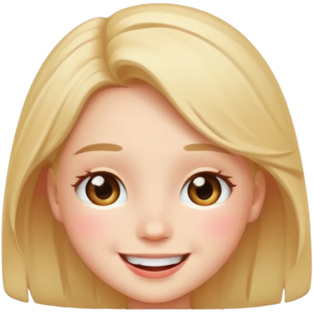 Blushing cute emoji