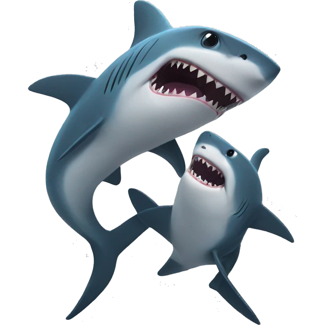 2 sharks hugging emoji