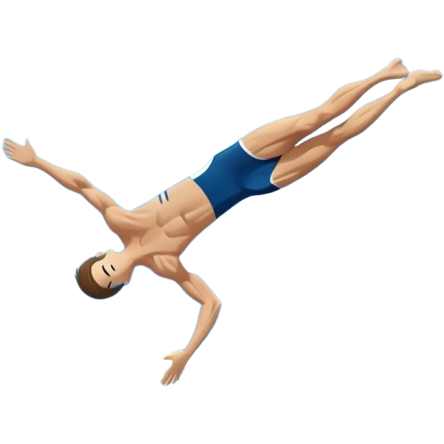 An icon showing an athlete mid-flip diving from a high springboard into a clear blue pool. The design captures the elegance of the twist, the splash below, and the height of the jump. Transparent background emphasizes the precision, grace, and thrill of diving as a sport. emoji
