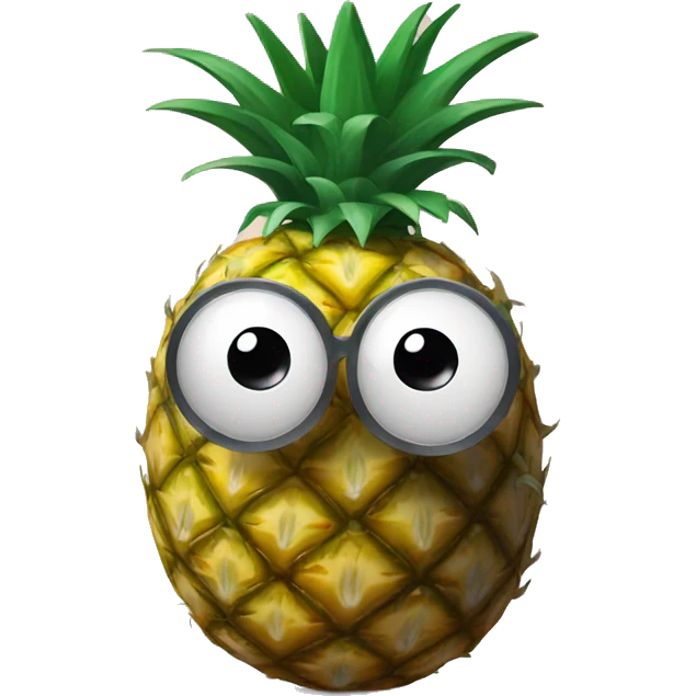 Pineapple with googly eyes emoji
