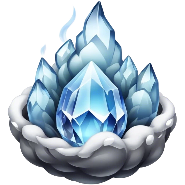 Clear crystal with smoke coming out emoji