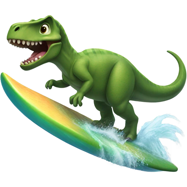 dinosaur surfing emoji
